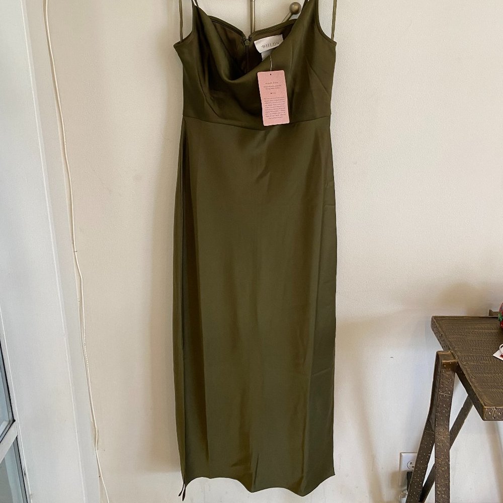 Brand New With Tags, Never Worn, Midi BHLD Olive Dress